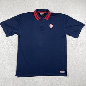 Boston Red Sox Polo Shirt Mens Large Stitches MLB Baseball Golf‎ Preppy Travel